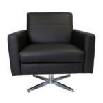 Poltrona Orielle Giratória Couro Legítimo